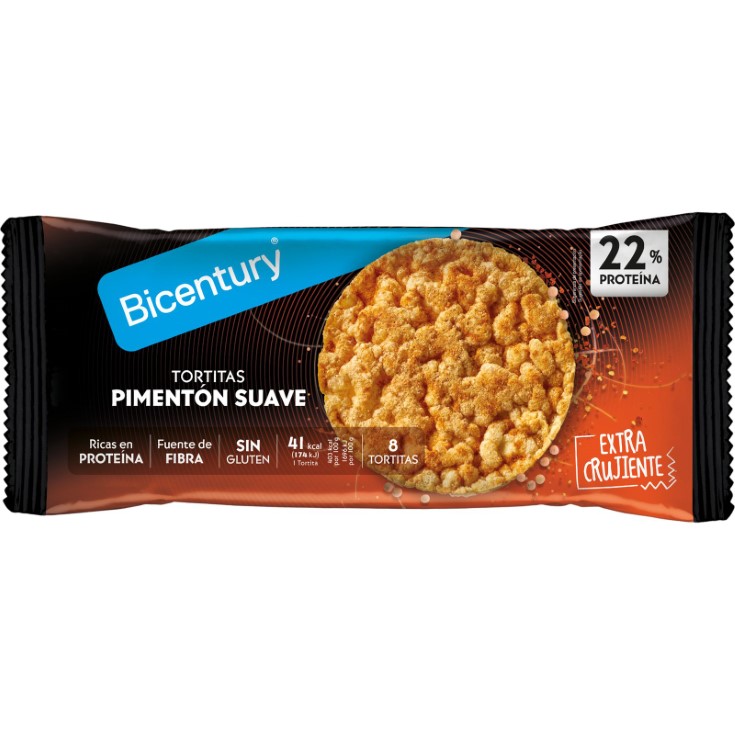 Tortitas de arroz integral con 22% proteína al pimentón