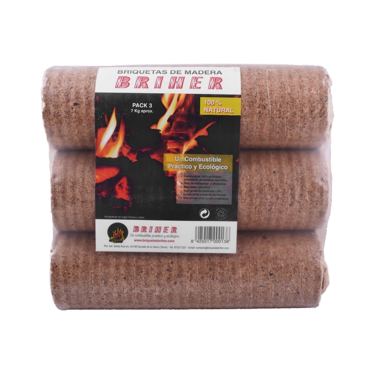 briqueta - Pack 3 Briquetas BRIHER Aprox.7 kg briqueta - Pack 3 Briquetas BRIHER Aprox.7 kg