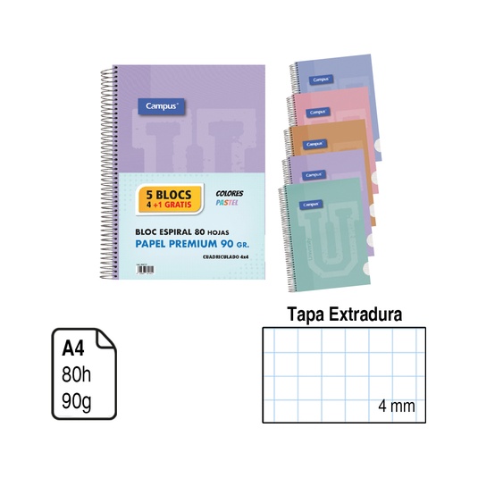 Pack Cuadernos 4+1 gatis