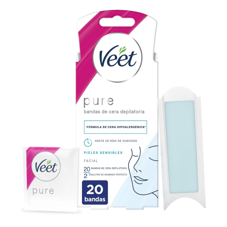 Bandas de cera fría depilatoria para depilación facial 20uds Bandas de cera fría depilatoria para depilación facial 20uds