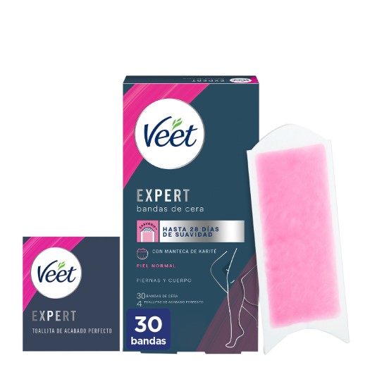 Bandas depilatorias de cera para piernas y cuerpo 