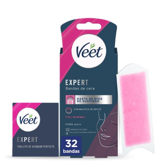 Bandas depilatorias de cera para la cara 