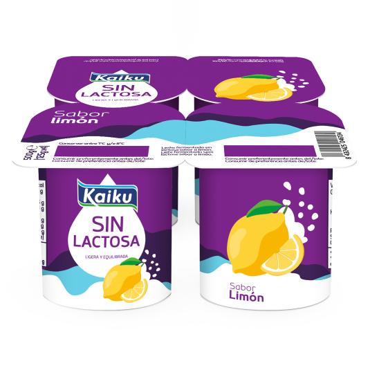 Yogur sabor limón sin lactosa 4x125g