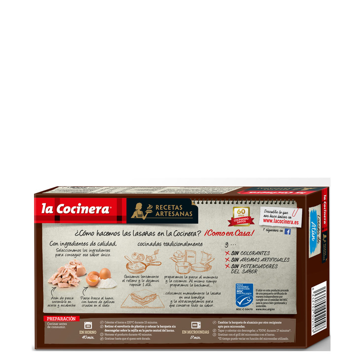 Lasaña de atún - La Cocinera - 500g