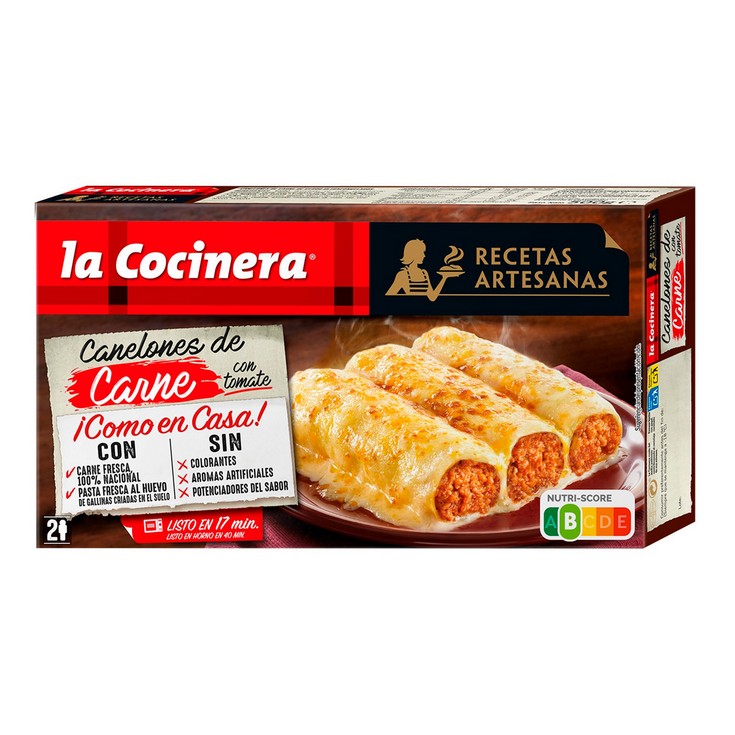 Canelones de carne con tomate - La Cocinera - 500g