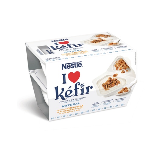 Kéfir Natural Con Granola De Almendras Y Miel,