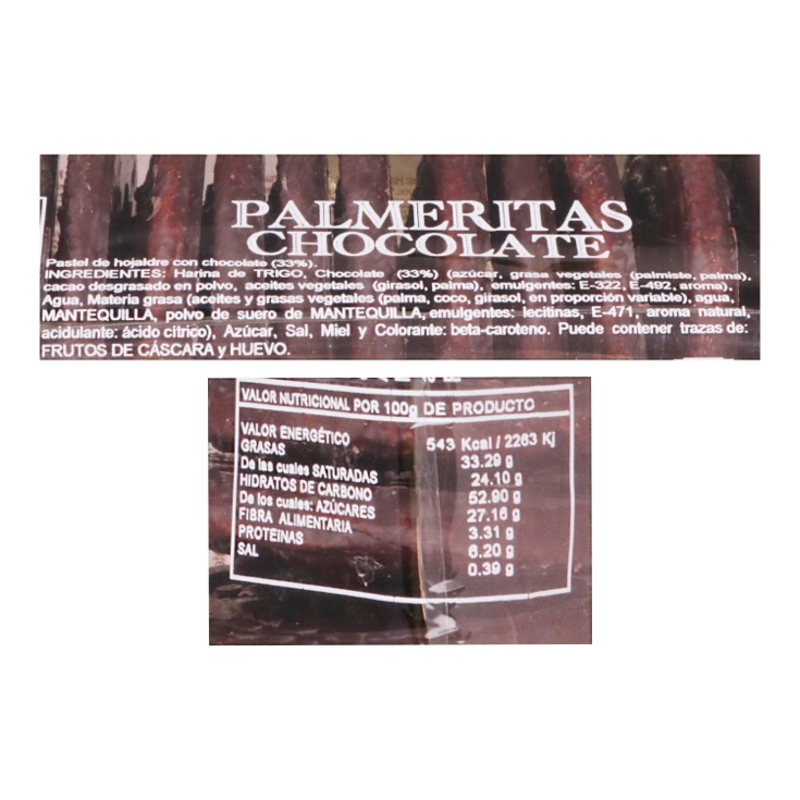 Palmeritas Chocolate 340g