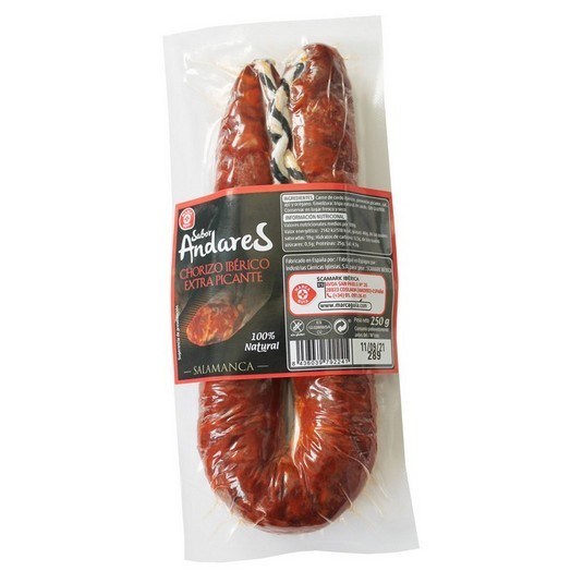 Chorizo ibérico extra sarta sin aditivos - Marca Guia - 250g Chorizo ibérico extra sarta sin aditivos - Marca Guia - 250g