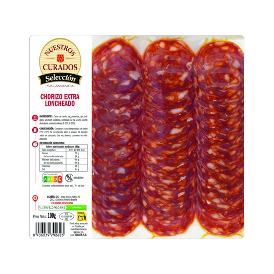 Chorizo Extra Loncheado Nuestros Curados 100 g
