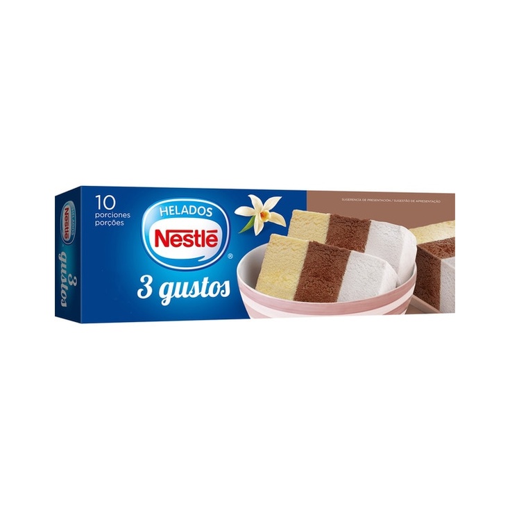 bloque de helado tres gustos