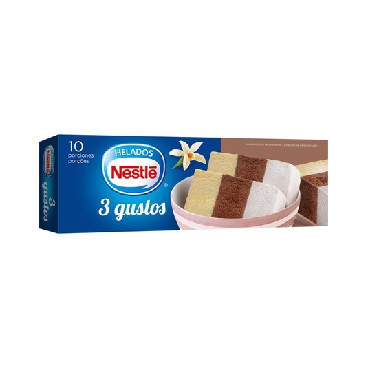 bloque de helado tres gustos
