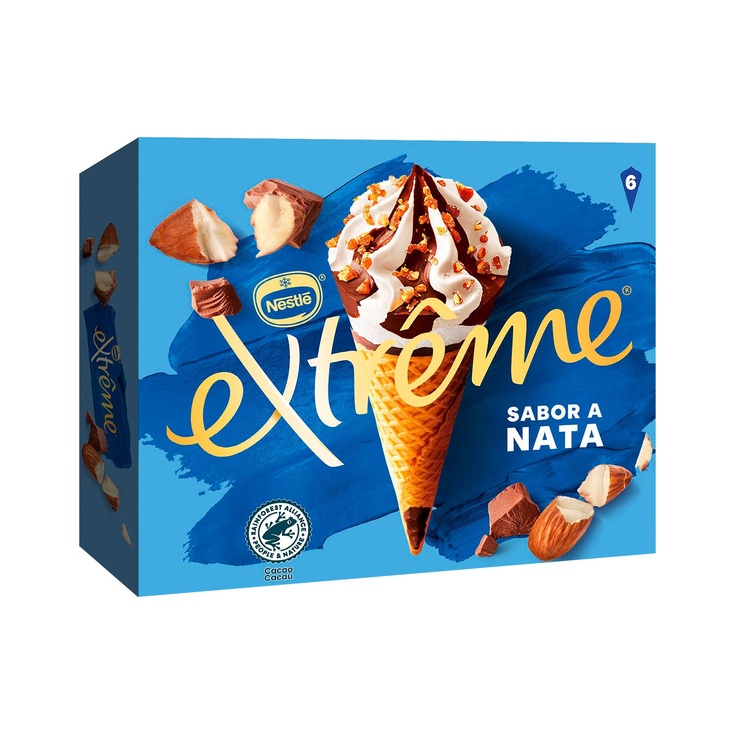 CONO DE HELADO de Nata, Pack 6 x 70 g
