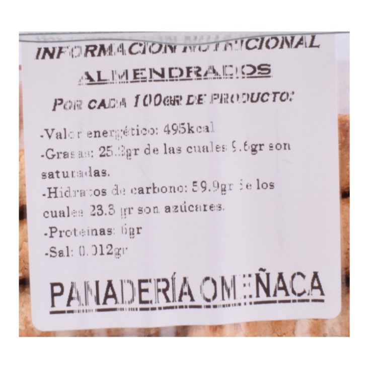 Galletas almentradas -Omeñanaca - 450g