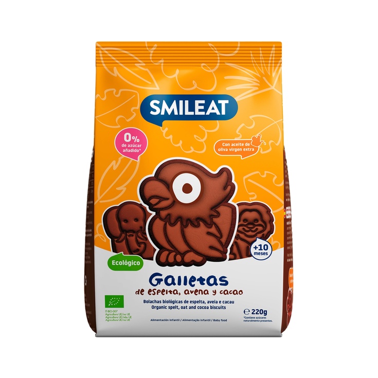 galletas de espelta avena y cacao ecológicas desde 6 meses