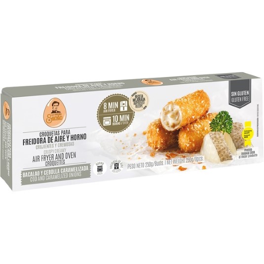 Croquetas de bacalao y cebolla para freidora de aire y horno