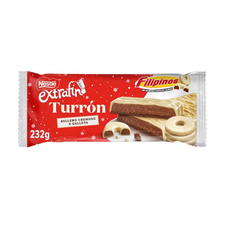 Turrón relleno de cremoso chocolate con filipinos