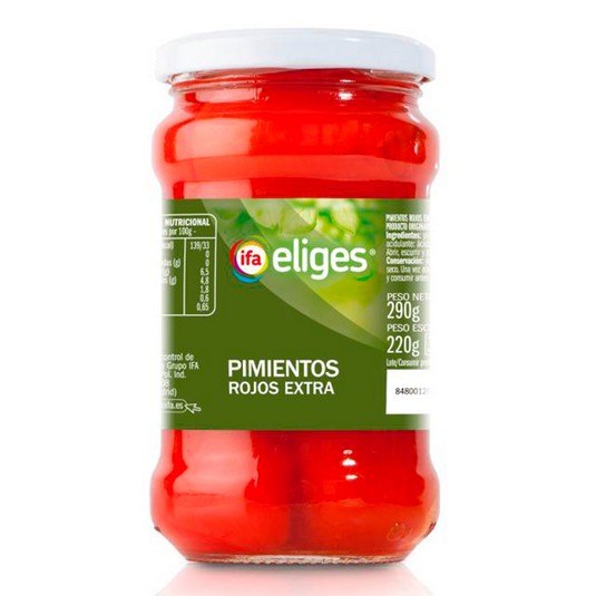 Pimientos rojos enteros extra - Eliges - 220g