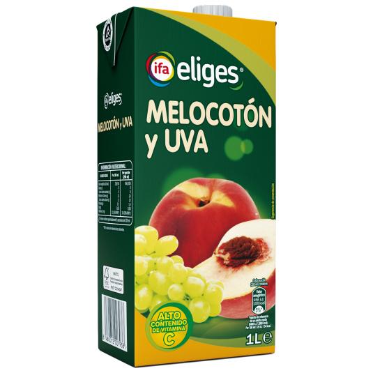 Zumo de melocotón y uva - Eliges - 1l