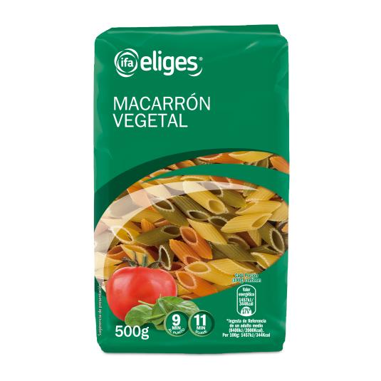 Macarrones vegetales cortos - Eliges - 500g