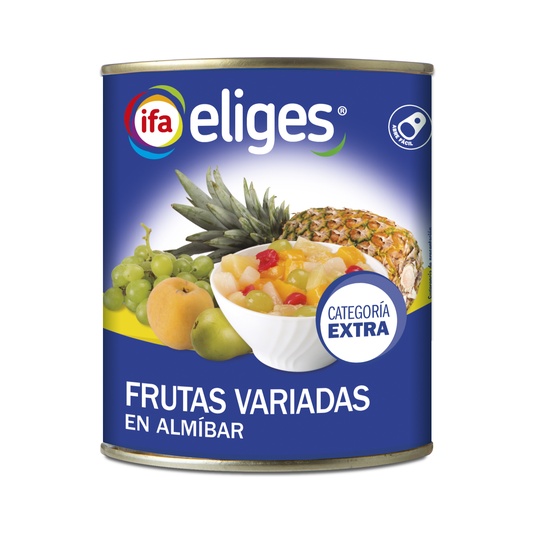 Frutas variadas en almibar