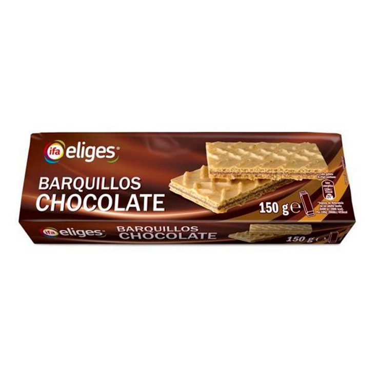 Galletas barquillo con chocolate - Eliges - 150g