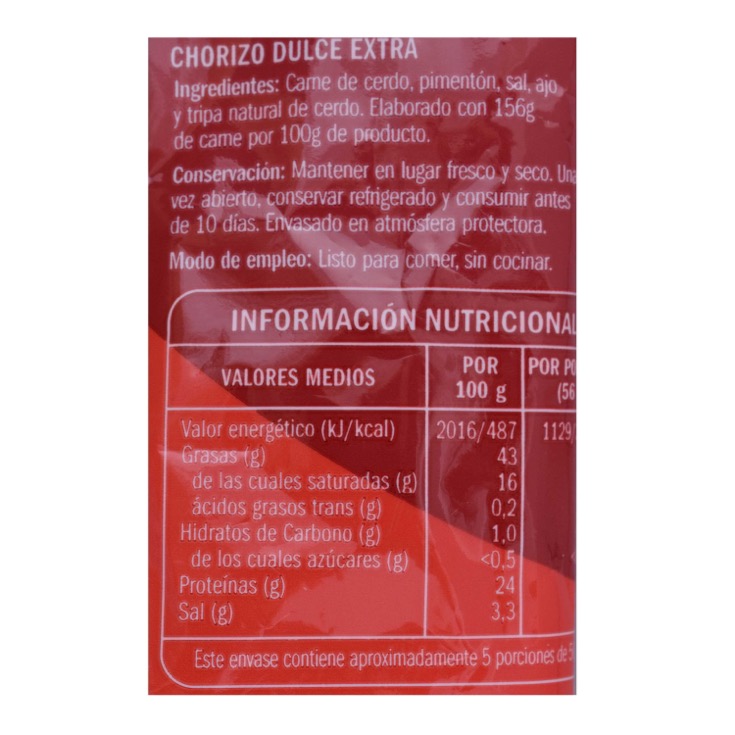 Chorizo dulce sarta - Eliges - 280g