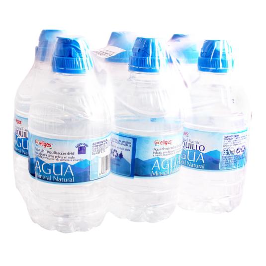 Agua mineral natural tapón sport - Eliges - 6x33cl