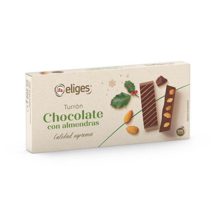 Turrón de chocolate con almendras - Eliges - 200g