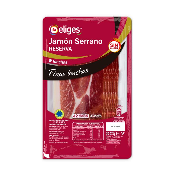 Jamón serrano finas lonchas - Eliges - 120g