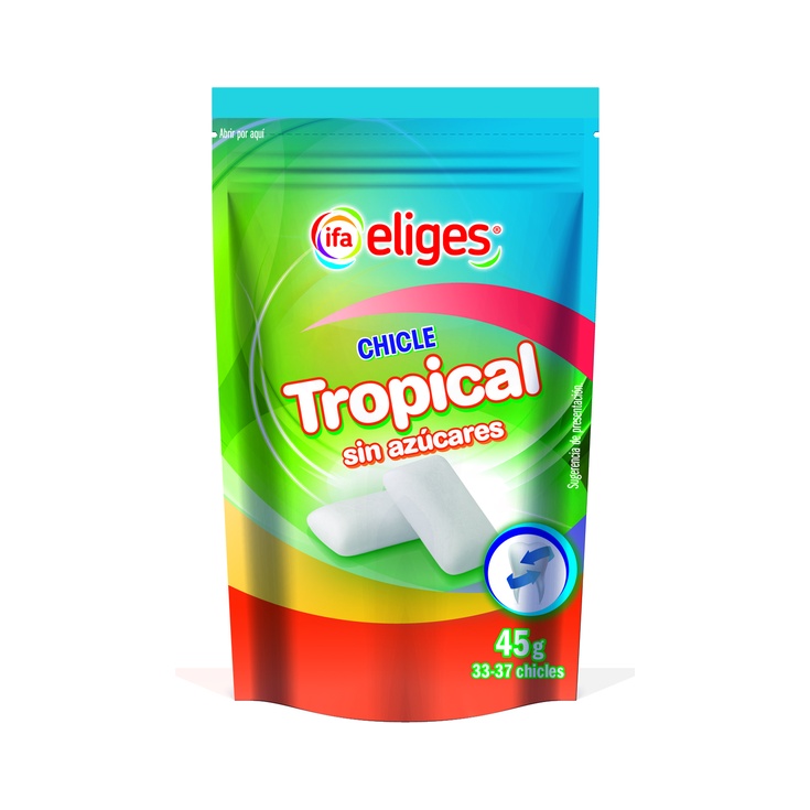 Chicles de fruta sin azucar grageas bolsa de 45g