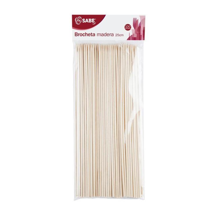 Pinchos Brocheta Madera 25cm 100 uds