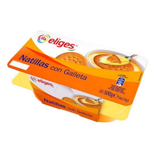 Natillas de vainilla con galleta - Eliges - 4x125g