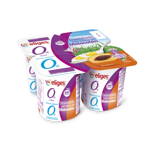 YOGUR DESNATADO CON MELOCOTON PACK 4X125G
