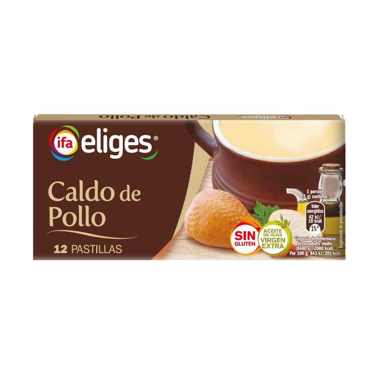 Caldo de pollo 12 pastillas - Eliges - 120g