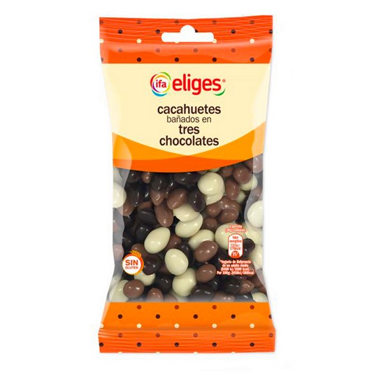 Cacahuetes bañados en 3 chocolates - Eliges - 180g