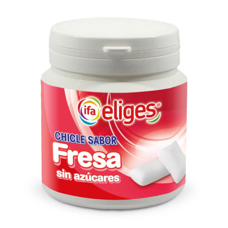 Chicles fresa sin azúcar 80 uds 100g