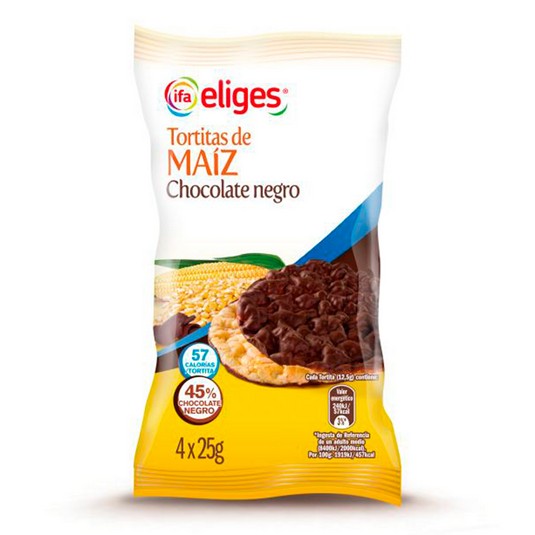 Tortitas Maíz Chocolate Negro 4x25g