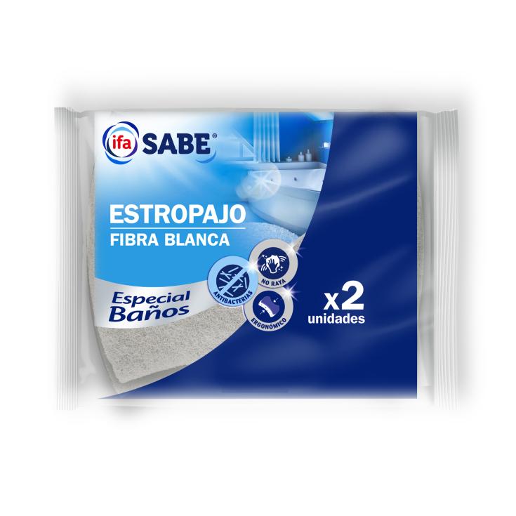 Estropajo fibra blanca especial baños - 2 uds Estropajo fibra blanca especial baños - 2 uds