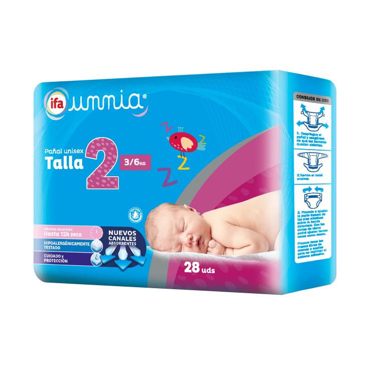 Pañales Talla 2 3-6Kg 28 uds