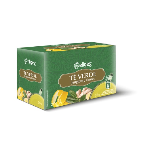 Té verde jengibre y limón en caja de 20uds