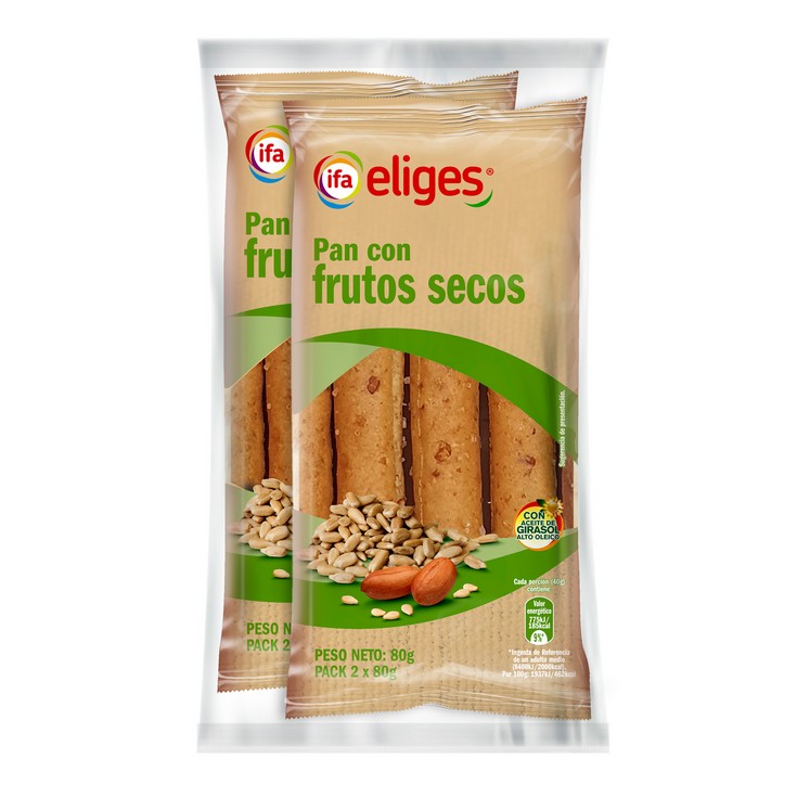 Pan con frutos secos - Eliges - 2x80g - E.leclerc Soria