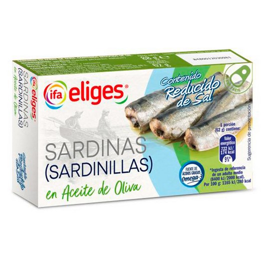Sardinillas Aceite de Oliva Reducido en Sal - Eliges - 62g