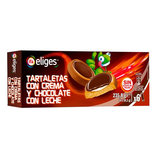 Tartaletas con crema y chocolate con leche - Eliges - 236g