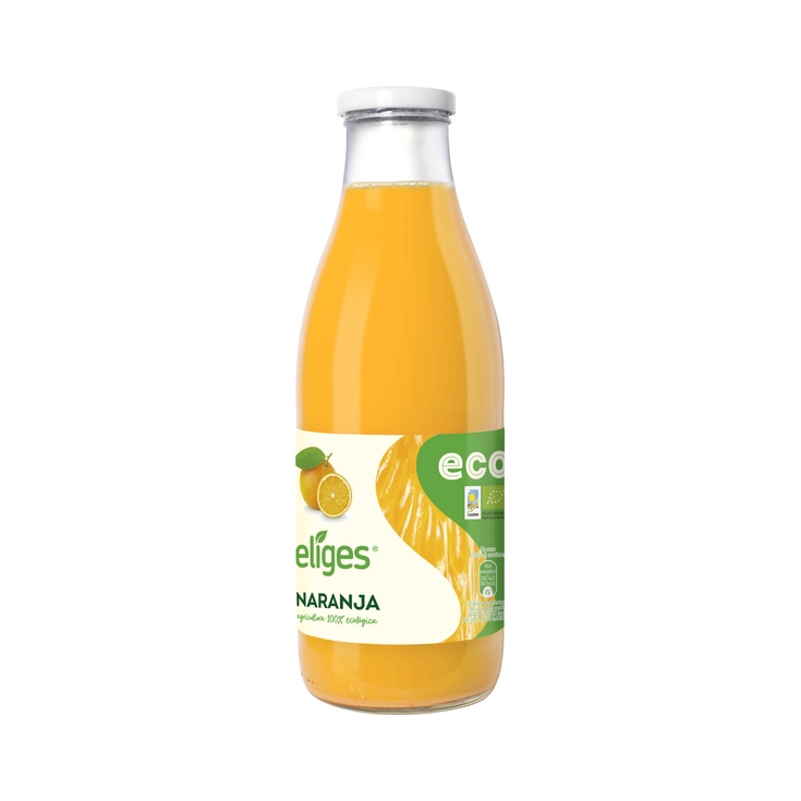 Zumo de naranja 100% eclógico botella de vidrio 1 L