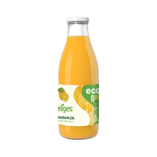Zumo de naranja 100% eclógico botella de vidrio 1 L