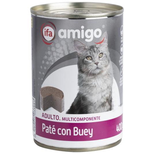 Comida húmeda para gatos de buey - Amigo - 400g