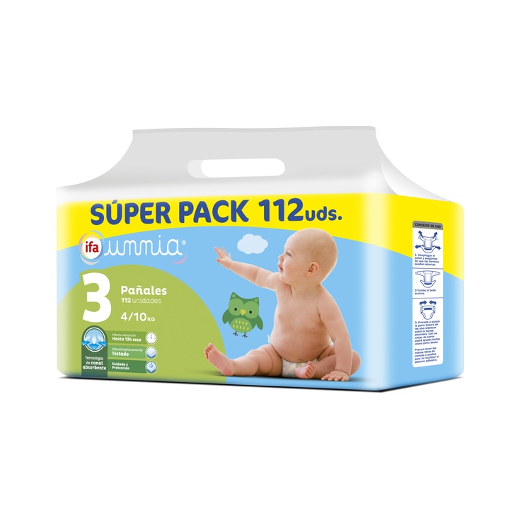 Pack de 112 pañales talla de 4 a 10kg