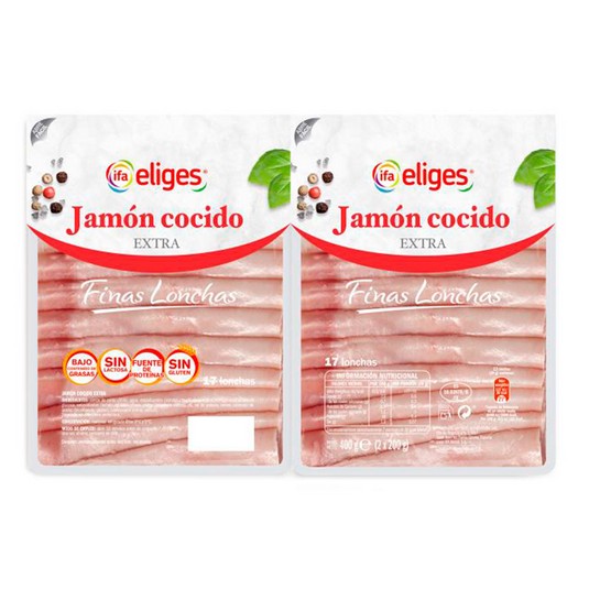 Jamón cocido finas lonchas - Eliges - 200g