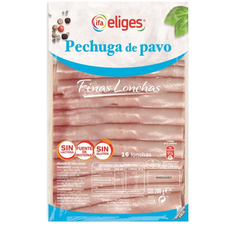 Pechuga de pavo finas lonchas - Eliges - 200g