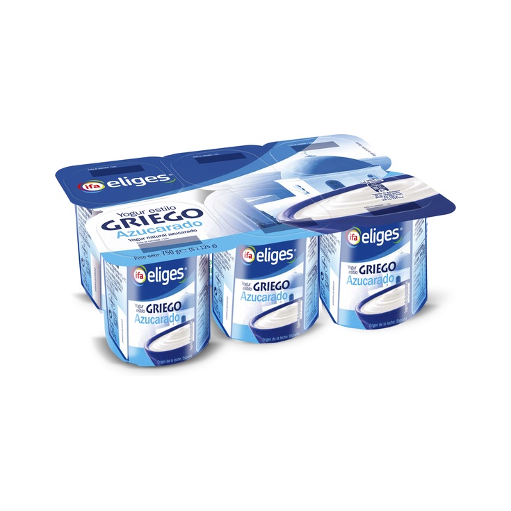 YOGUR GRIEGO NATURAL AZUCARADO PACK 6X125G